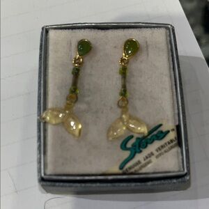 Green and Gold Earrings